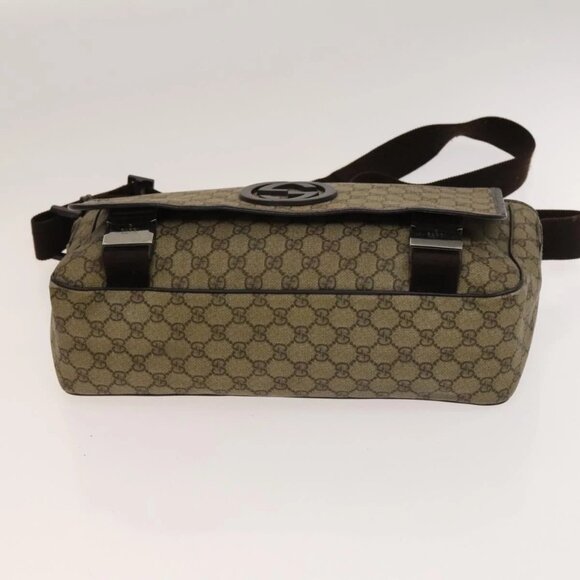 GUCCI GG Supreme Shoulder Bag PVC Beige Silver - Picture 5 of 16